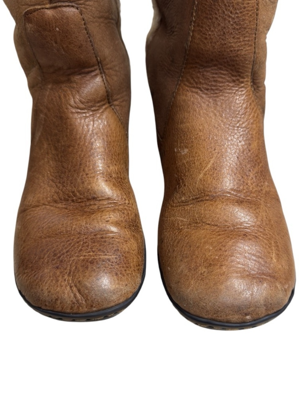 Born Shearling Leather Tall Boots Brown Winter Cozy Fold Over Size US 6 - Picture 7 of 10